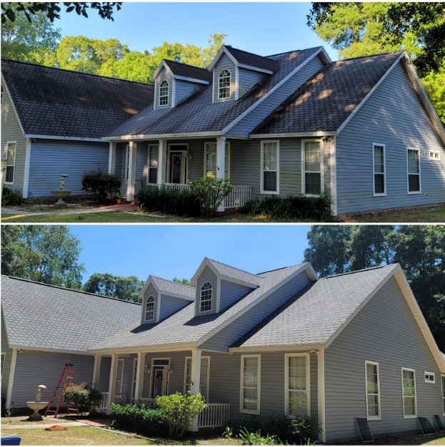 Roof Cleaning House Pressure Washing Window Cleaning Ocala Fl Before and After